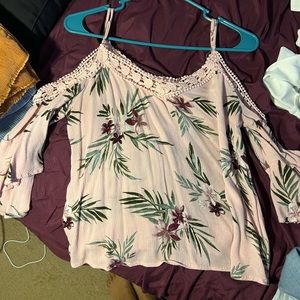 Off the Shoulder Floral Blouse